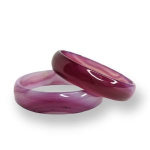 Vintage Glass Bangle Bracelets set of two Purple Swirl